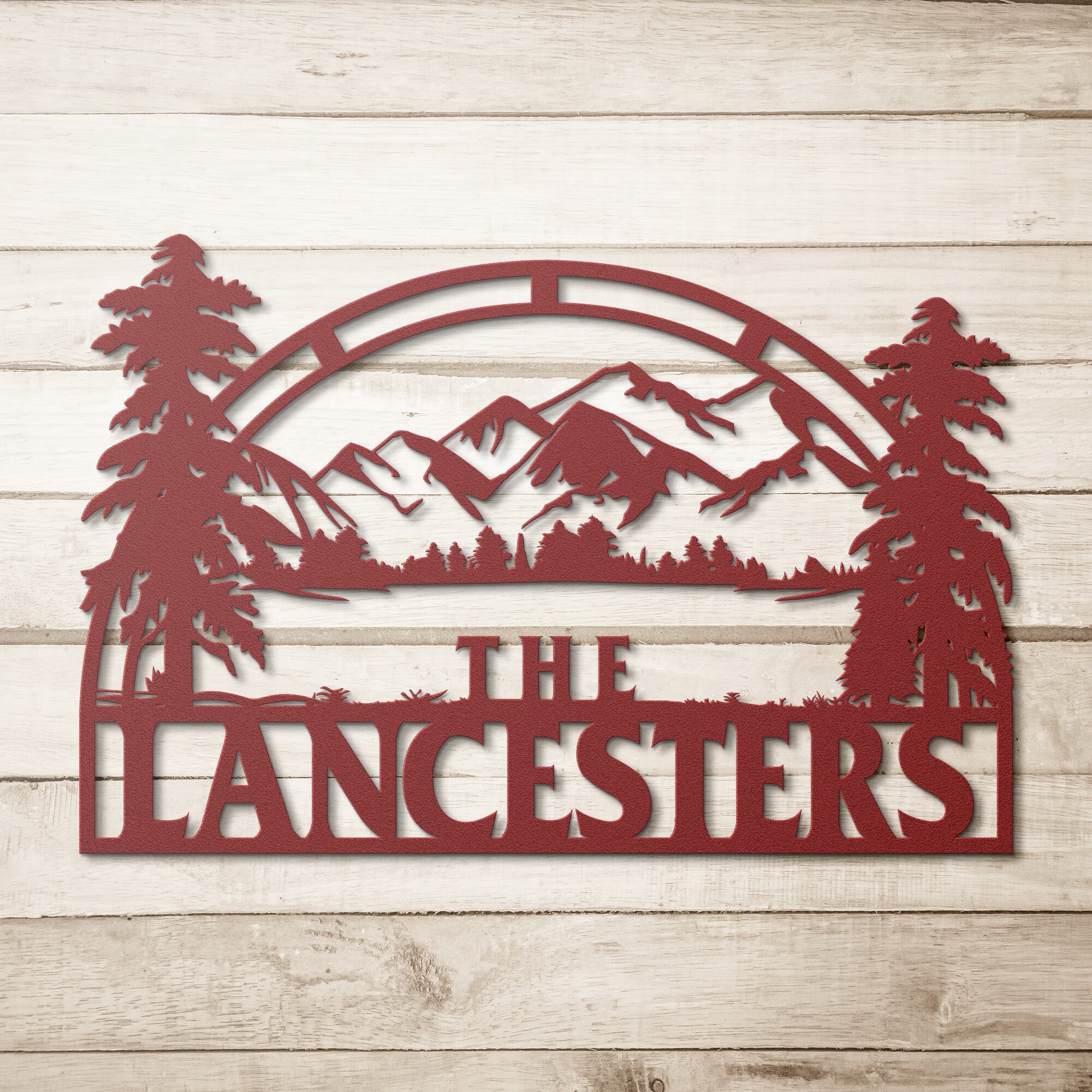 Personalized Wilderness Monogram Custom Metal Wall Decor Sign