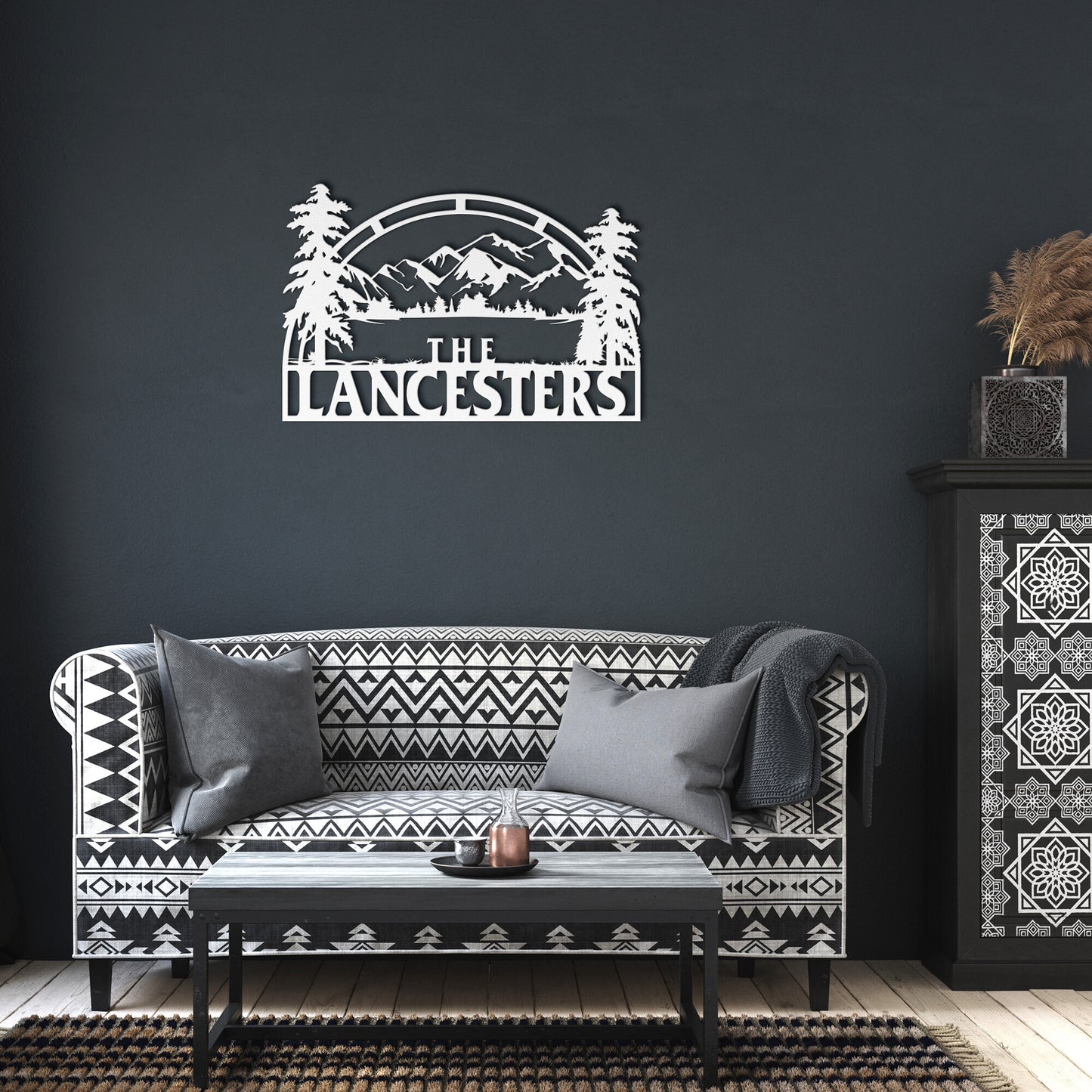 Personalized Wilderness Monogram Custom Metal Wall Decor Sign