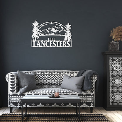Personalized Wilderness Monogram Custom Metal Wall Decor Sign