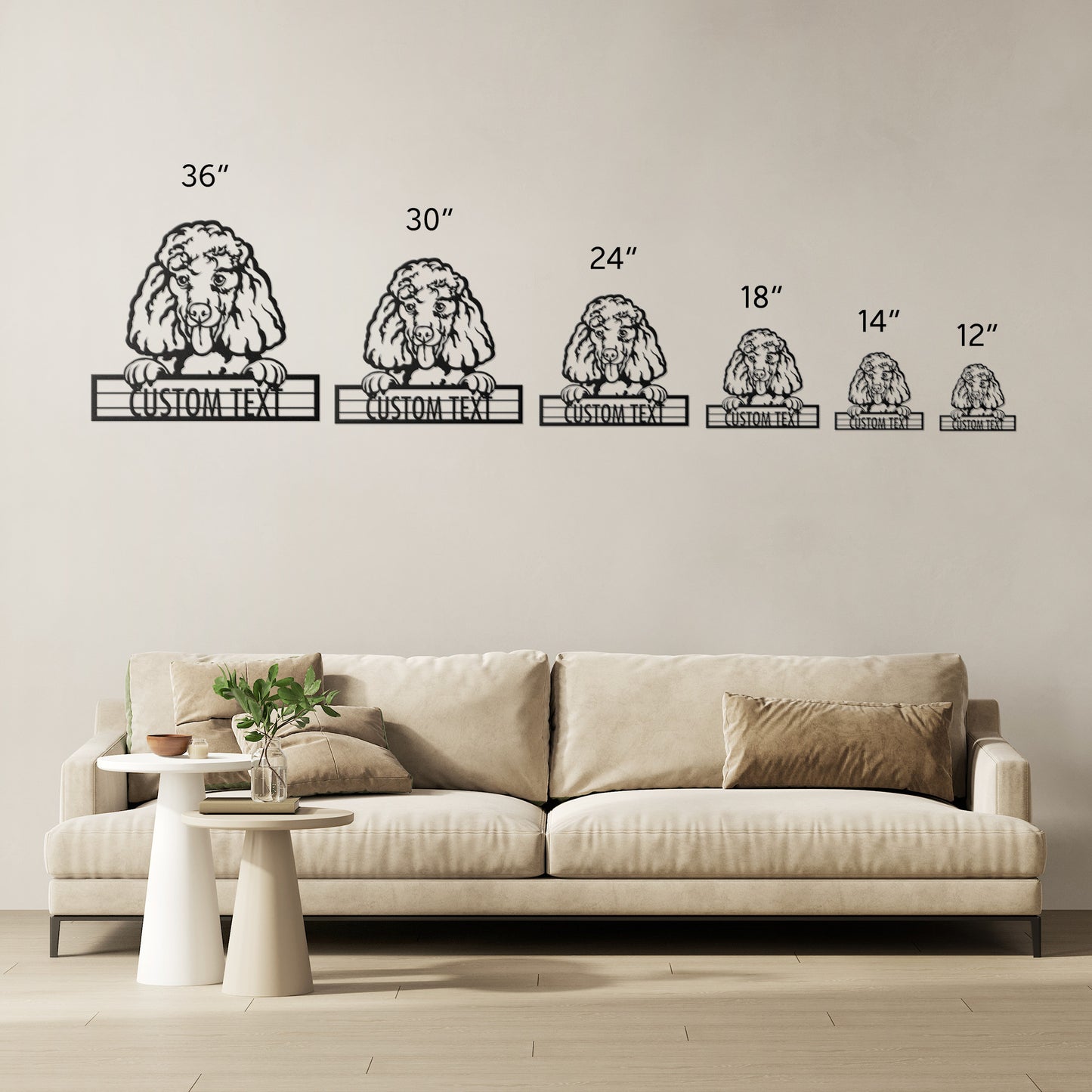 Poodle - Dog Personalized Metal Wall Art Decor