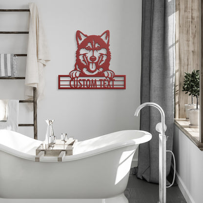 Siberian Husky - Dog Personalized Metal Wall Art Decor