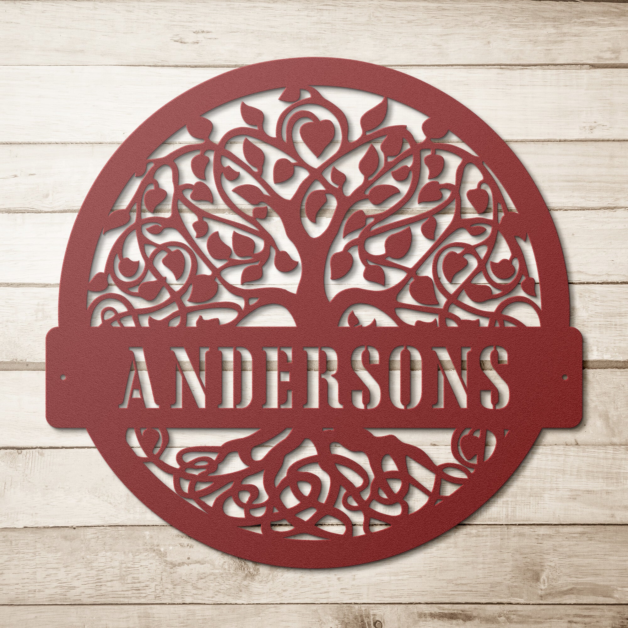 Tree Of Life Personalized Monogram Metal Wall Decor Sign